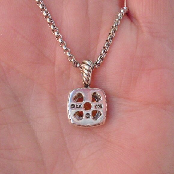 Retired David Yurman Albion Orange Citrine & Diamond Pendant w/Chain - 925 - Picture 5 of 10